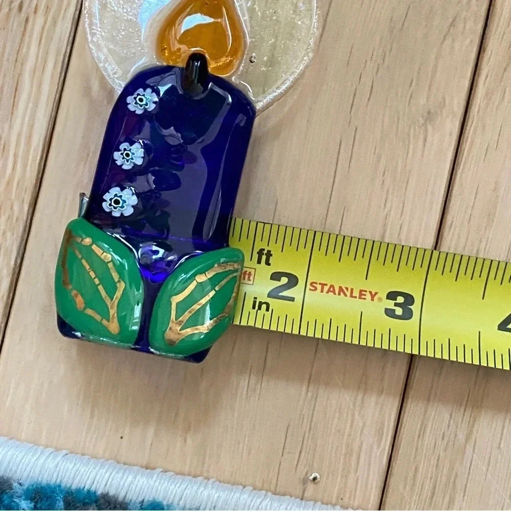Fused Glass Murano? Candle Christmas Window Holiday Decoration